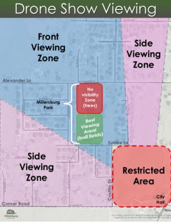 Drone show map area